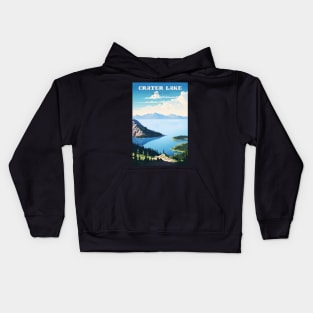 Crater Lake National Park Travel Poster Kids Hoodie